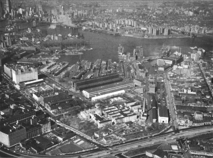 aerial view of brooklyn navy yard - historical photo